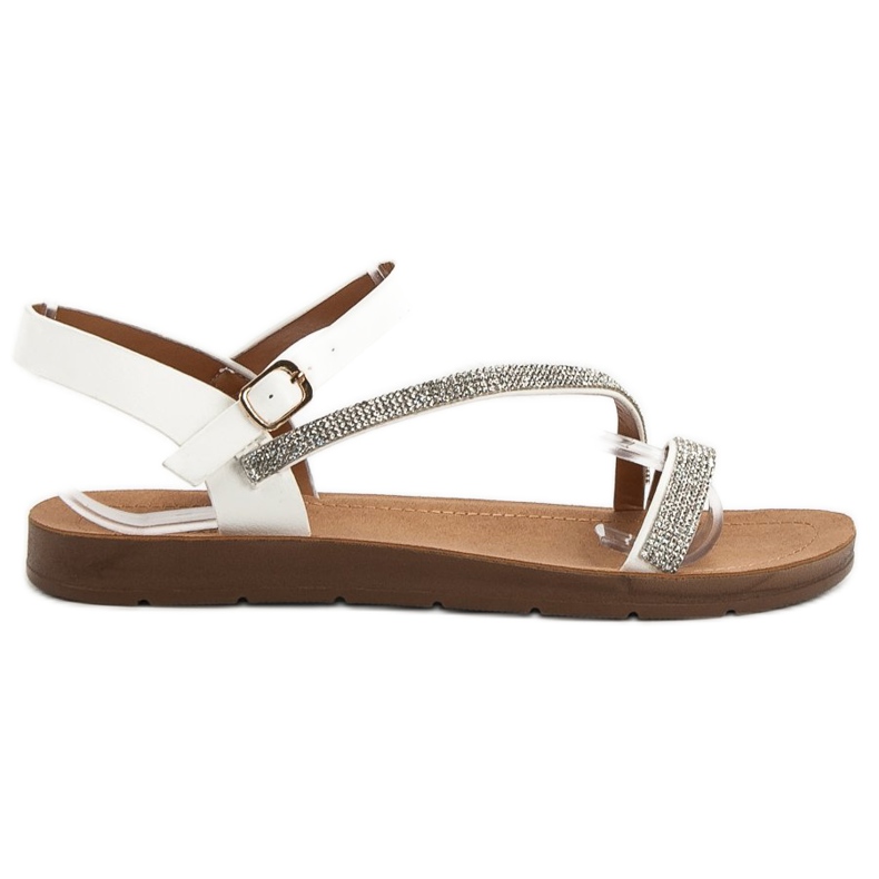 Camo Sandales Avec Cubic Zirconia blanche