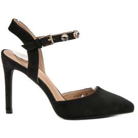 Kylie Talons hauts avec un talon exposé noir