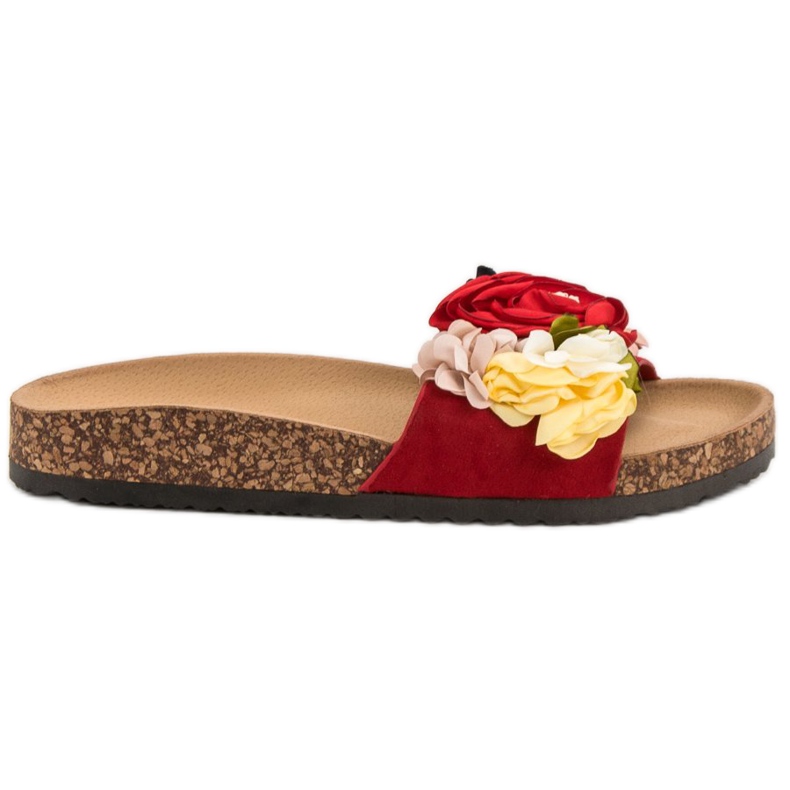 Cm Paris Pantoufles Avec Des Fleurs rouge