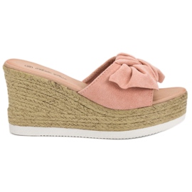 Bello Star Sandales compensées en daim rose