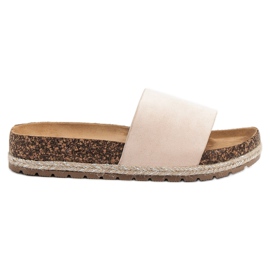 Bestelle Pantoufles classiques en daim beige Bestelle Pantoufles classiques en daim beige