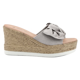 Bello Star Sandales compensées en daim gris