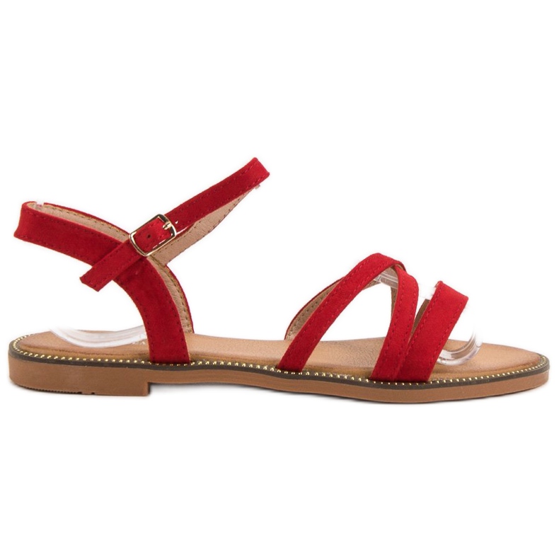 Ch. Creation Sandales en daim rouge