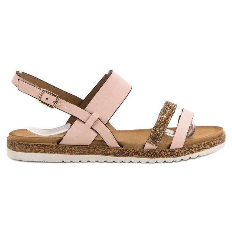 SHELOVET Sandales Avec Cubic Zirconia rose