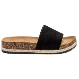 Bestelle Pantoufles classiques en daim le noir