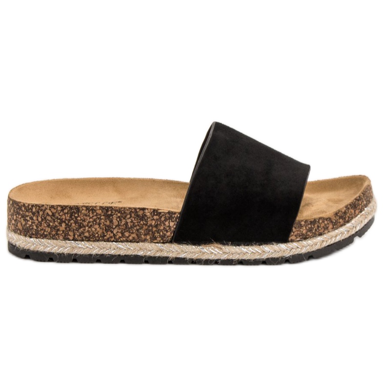 Bestelle Pantoufles classiques en daim le noir