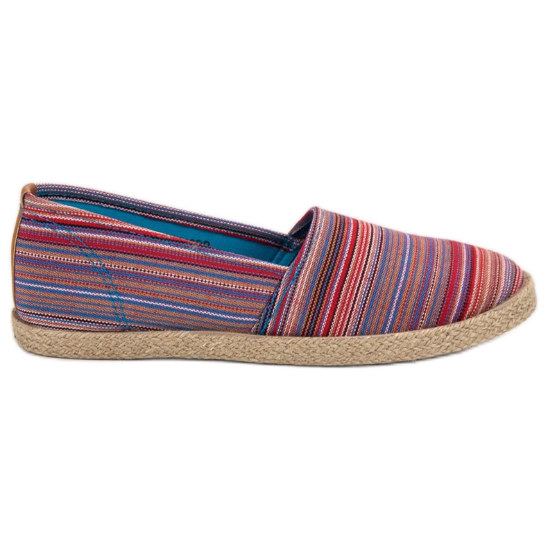McKey Espadrilles à rayures brun rouge bleu