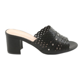 Pantoufles Sergio Leone KL319 noires pour femmes