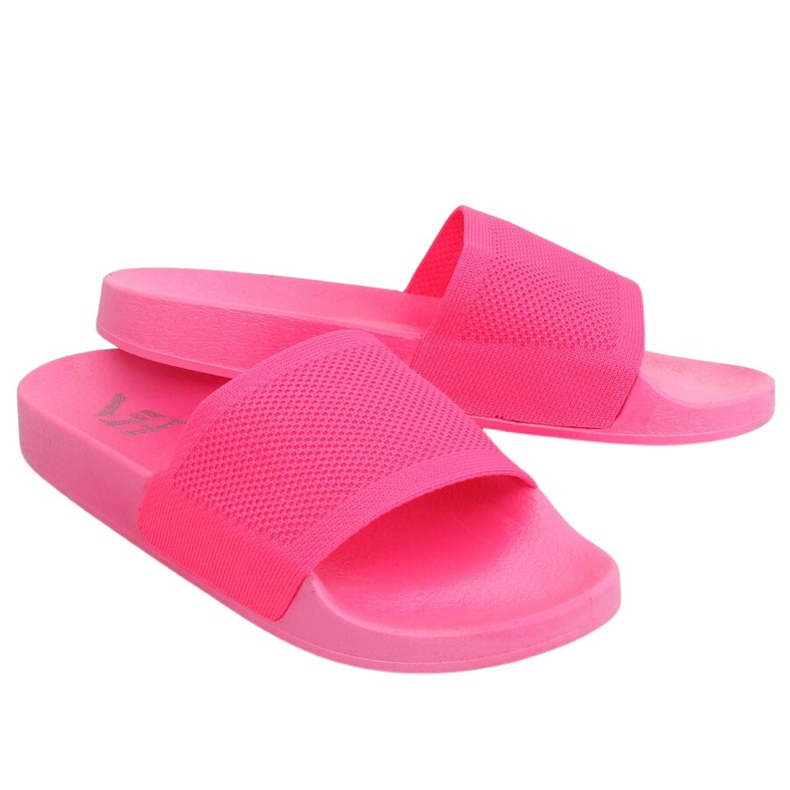 Chaussons avec une ceinture tricotée rose PT-110 Fuchsia