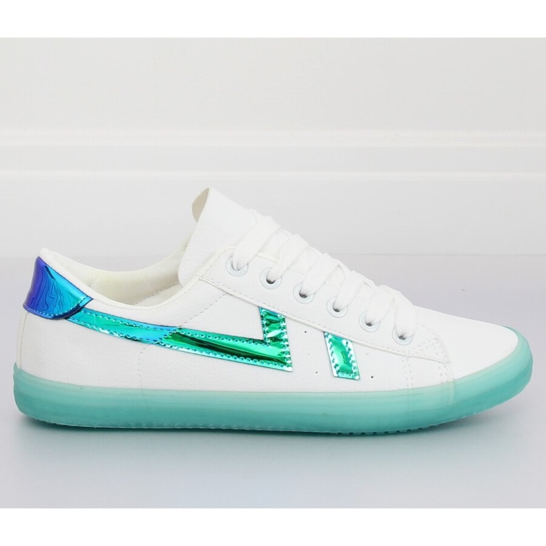 Baskets femme blanc-vert B0-08 BLANC / L.GREEN II-GAT blanche