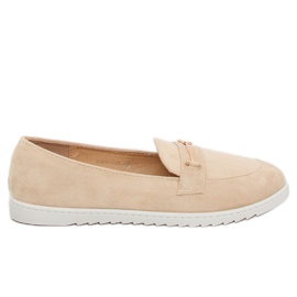 Mocassins femme beiges BJ600-E25 Abricot