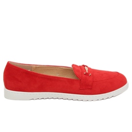 Rouge Mocassins Femme BJ600-E25 Rouge