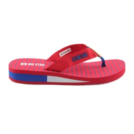 Tongs Big Star sur talon compensé brun bleu rouge