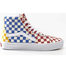 Vans Sk8 Hi Vlv Damier Multi Blanc Véritable blanche bleu multicolore