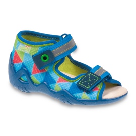 Chaussures enfant jaune Befado 250P059 bleu multicolore