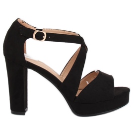 Noir VV-23 Sandales à plateforme noires