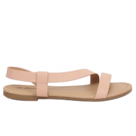Sandales femme beige et rose 938 Beige