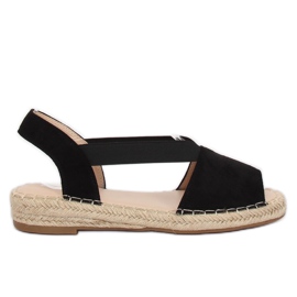 Espadrilles noires pour femmes SA-2893 Noir le noir