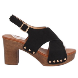 Sandales ala sabots noir D-131 Noir