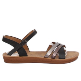 Sandales noires pour femmes TS-9 Noir le noir
