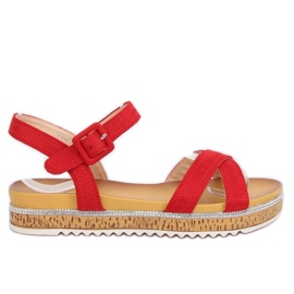 Sandales femme rouges Y1521 Rouge