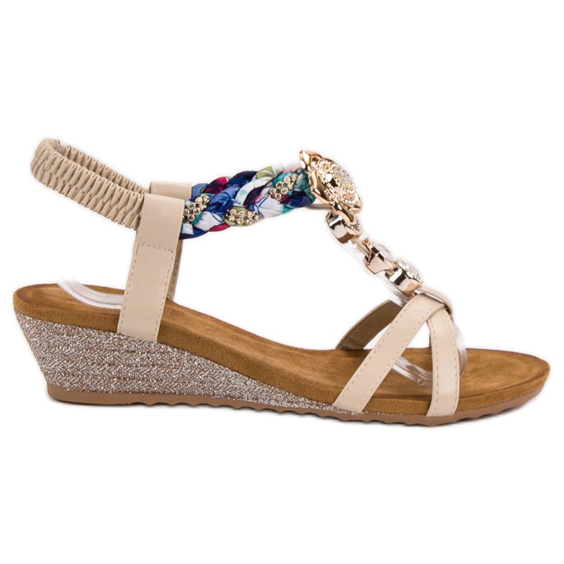SHELOVET Sandales avec ornements brun