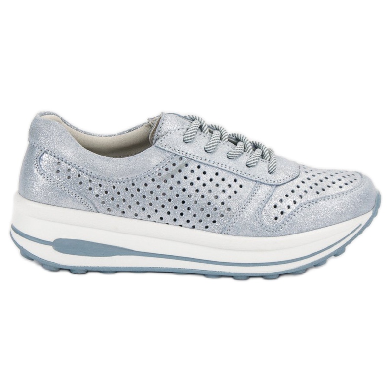 Filippo Chaussures de brocart en cuir bleu