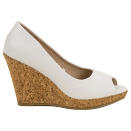 Escarpins compensés bout ouvert VICES blanc