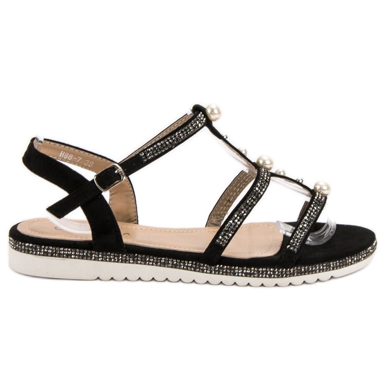 GUAPISSIMA Sandales Avec Perles le noir