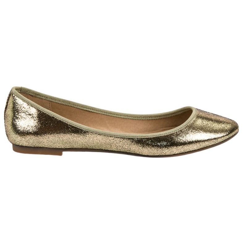 SHELOVET Ballerines brillantes d'or
