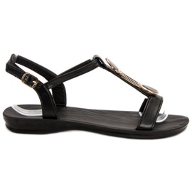 Camo Sandales plates décontractées noir