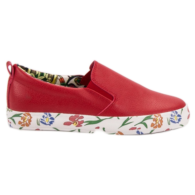 Groto Gogo Slipons à la mode rouge