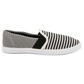 SHELOVET Slipons rayés blanc noir