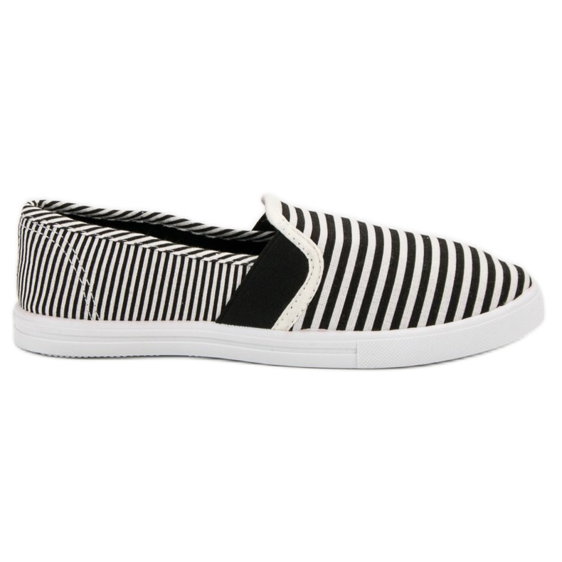 SHELOVET Slipons rayés blanche le noir