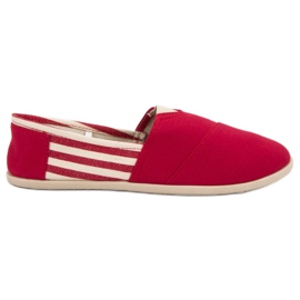 SHELOVET Baskets à enfiler confortables rouge