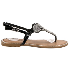Queentina Sandales noires confortables le noir