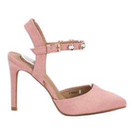 Kylie Talons hauts avec un talon exposé rose
