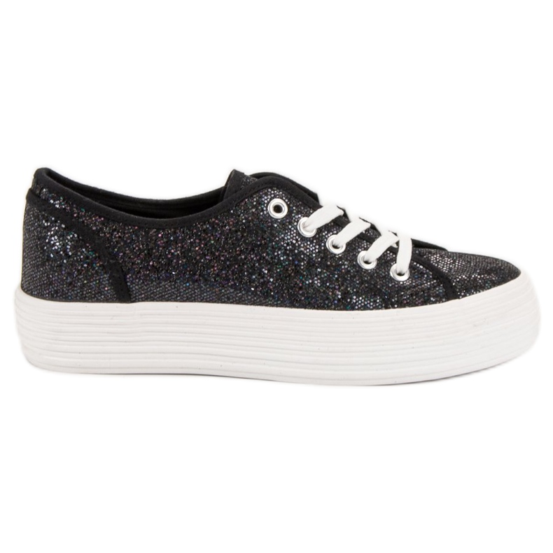 SHELOVET Baskets à paillettes le noir