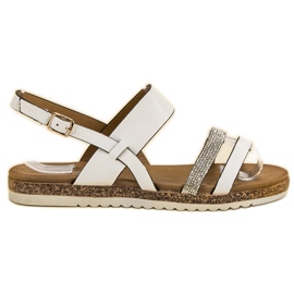 SHELOVET Sandales Avec Cubic Zirconia blanche