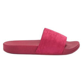 Queen Vivi Pantoufles confortables en daim rose