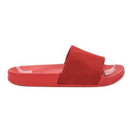 Queen Vivi Pantoufles confortables en daim rouge