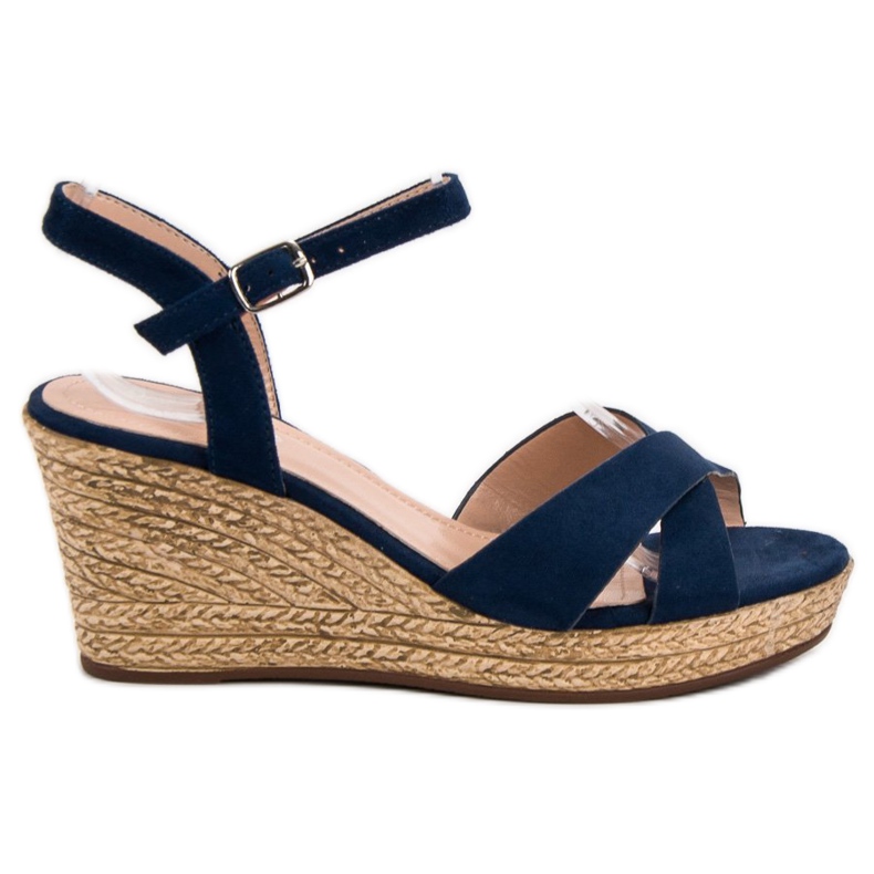 Best Shoes Sandales bleu marine sur compensées Best Shoes Sandales bleu marine sur compensées