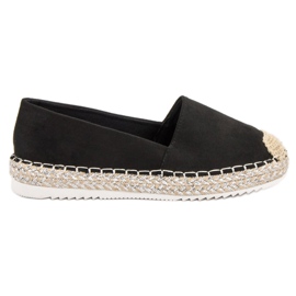 SHELOVET Espadrilles en daim noir