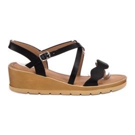 Best Shoes Sandales compensées noires le noir