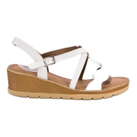 Best Shoes Sandales compensées blanches