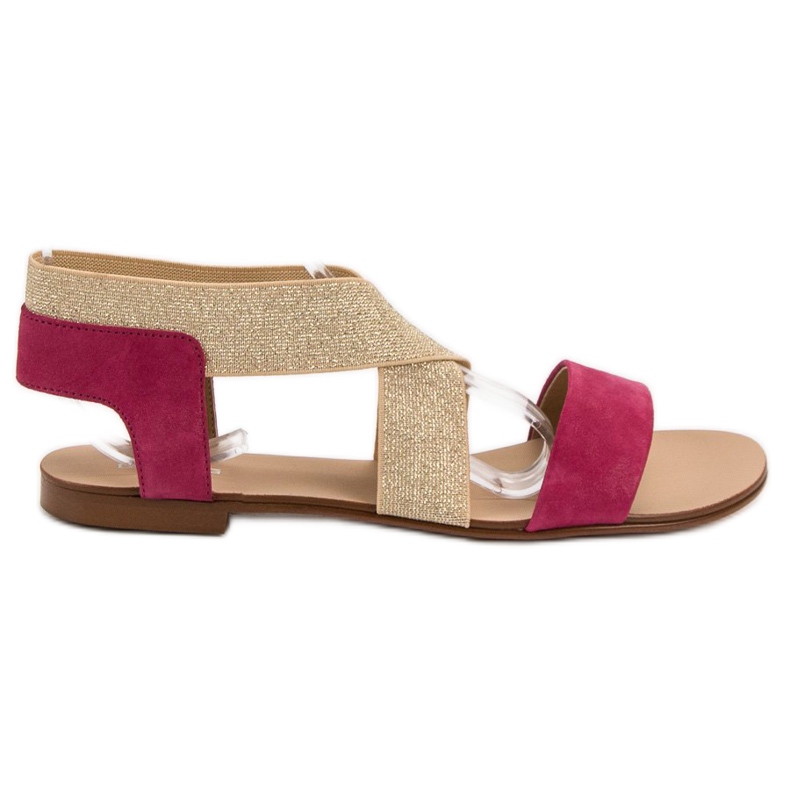 SHELOVET Sandales plates élégantes brun rose