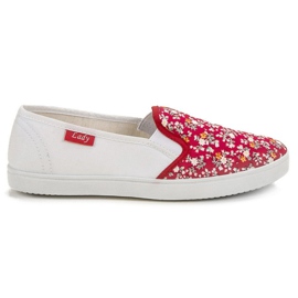 Lovery Slipons décontractés blanc rouge