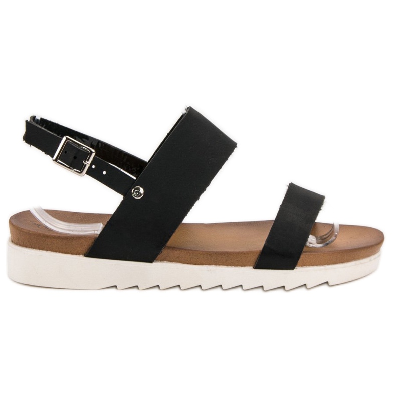 Best Shoes Sandales plates noires le noir