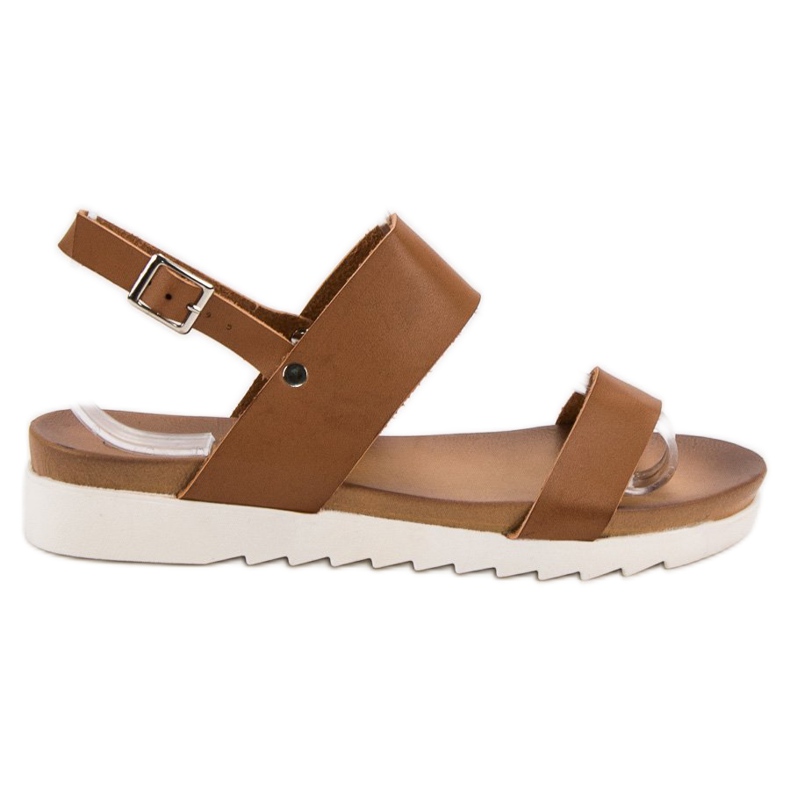 Best Shoes Sandales plates camel brun