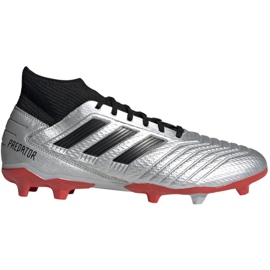 Chaussures de foot Adidas Predator 19.3 Fg M F35595 rouge argent Chaussures de foot Adidas Predator 19.3 Fg M F35595 rouge argent